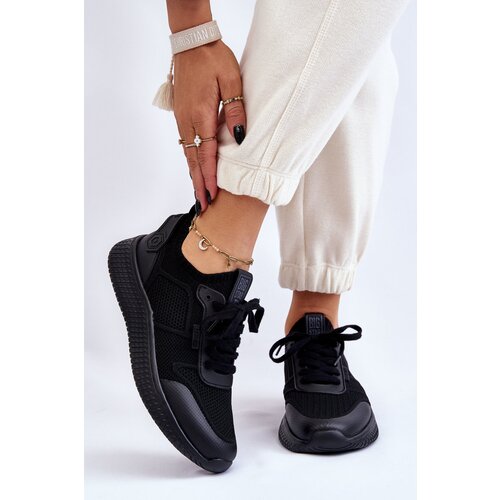 Big Star Women's Comfortable Sneakers Memory Foam System Big Star LL274414 Black Cene