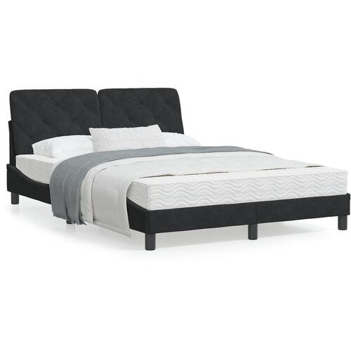 VidaXL Krevet s madracem crni 140x200 cm bar&amp;scaron;unasti Slike