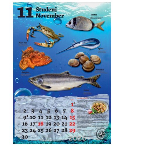  KALENDAR &amp;quot;RIBARNICA 2026&amp;quot; 13 LISTOV, SPIRALA Slike
