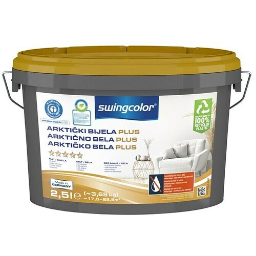 SWINGCOLOR Unutarnja disperzijska boja Plus (Bijela, 2,5 l) Slike