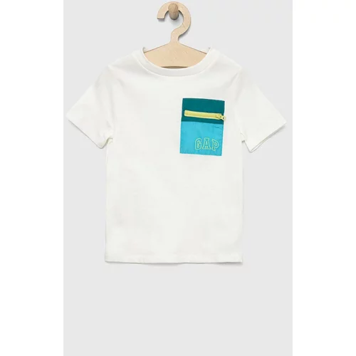 GAP Dječja pamučna majica kratkih rukava boja: bijela, s aplikacijom