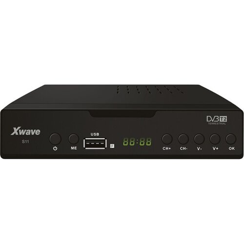 X Wave S11 DVB-T2 set top box H.265,LED,scart,HDMI,RF in-out,usb,media player,metalno kući&amp;scaron;te Slike