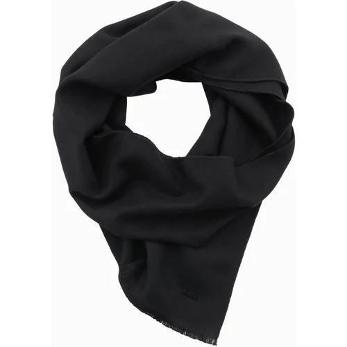 Ombre Monochrome men's scarf with tassels - black