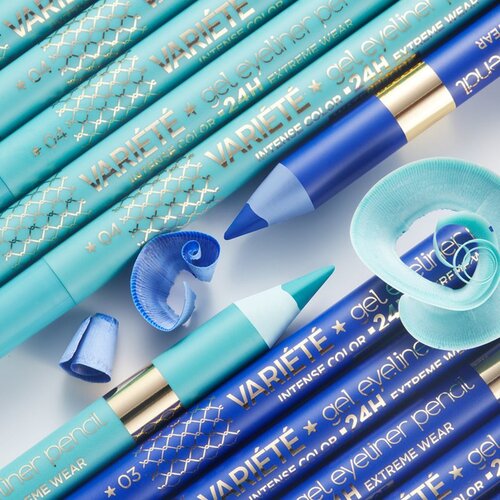 Eveline Cosmetics Vari&amp;eacute;t&amp;eacute; vodoodporni gel svinčnik za oči odtenek 13 Blue Sky 1 kos Slike