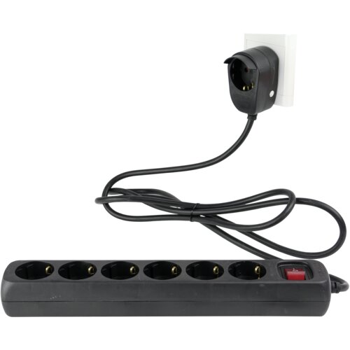 REV Multiple Socket Outlet 6+1-fold 2m black Powersplit Slike