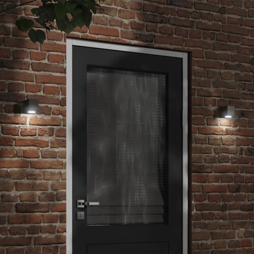 vidaXL Vanjske zidne svjetiljke 2 kom crne od lijevanog aluminija Cijene
