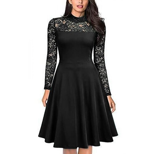 Fenzy Uska Midi Haljina S Čipkom, Crna Cijene