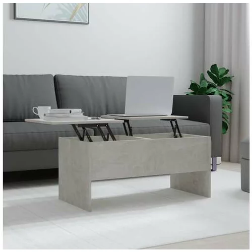  Klubska mizica betonsko siva 102x50,5x46,5 cm konstruiran les