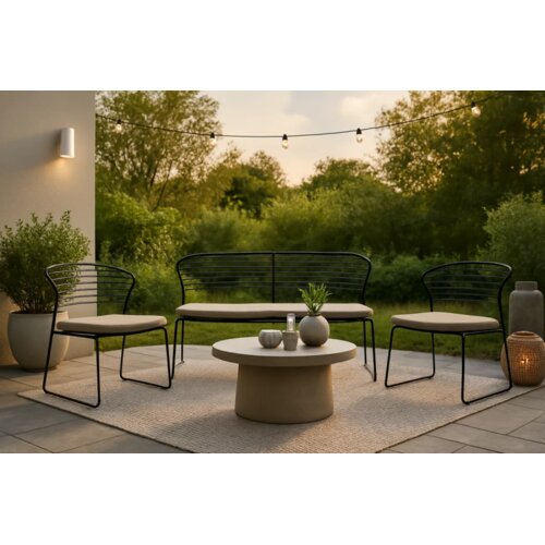 Venture Home Milano vrtna lounge garnitura, crna Cijene