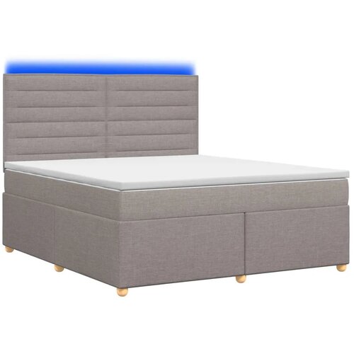  Boxspring krevet s madracem Sivosmeđa 160 x 200 cm Tkanina - Sivosmeđa 160 x 200 cm Dizajn linija Slike