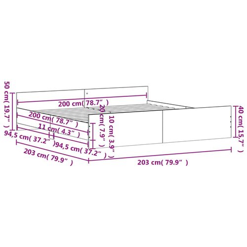 vidaXL Okvir kreveta s uzglavljem i podnožjem crni 200 x 200 cm Cene