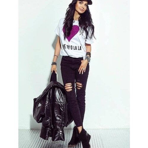 By o la la Black classic jeans with numerous abrasions Cijene