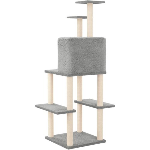  Penjalica za mačke sa stupovima za grebanje svjetlosiva 144,5cm Slike