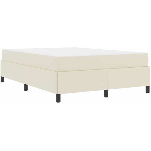 vidaXL Posteljni okvir z vzmetnico krema 140 x 190 cm Umetna koža, (5000069933) Cene