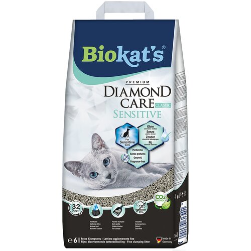 Biokats Diamond Care Sensitive Classic pesek za mačke - Varčno pakiranje: 2 x 6 l Cene