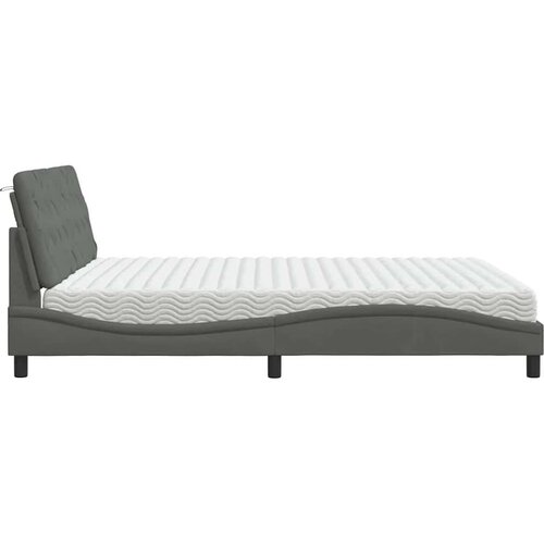 VidaXL Krevet s madrac svjetlosivi 180x200cm tkanina Slike