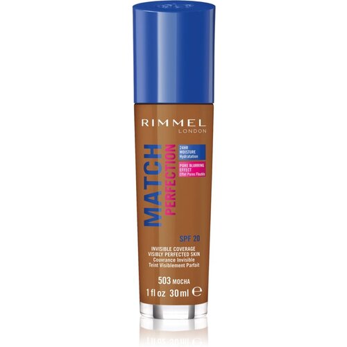 Rimmel London Match Perfection tekoči puder SPF 20 odtenek 503 Mocha 30 ml Slike