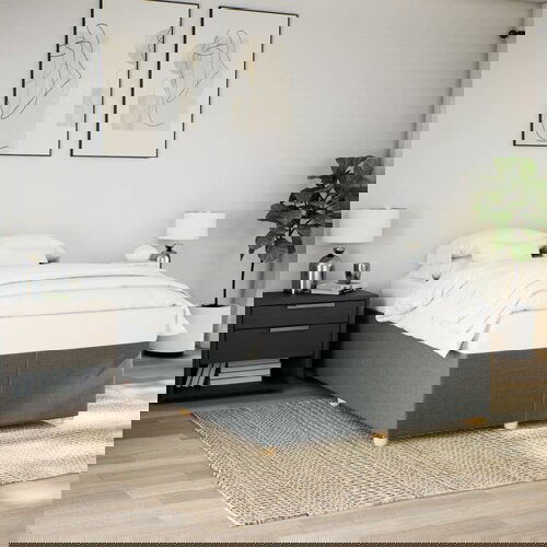 VidaXL Okvir za krevet bez madraca tamnosivi 140 x 190 cm od tkanine Slike