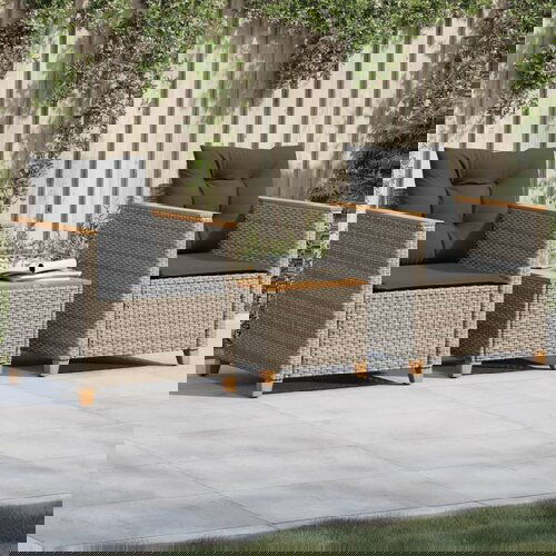 VidaXL 3-dijelni bistro set s jastucima poliratan i drvo bagrema sivi Slike