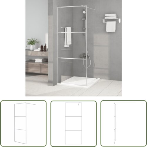 The Living Store Pregrada za tuš srebrna 80x195 cm prozorno ESG steklo - Tuš Stena, (21745262) Cene