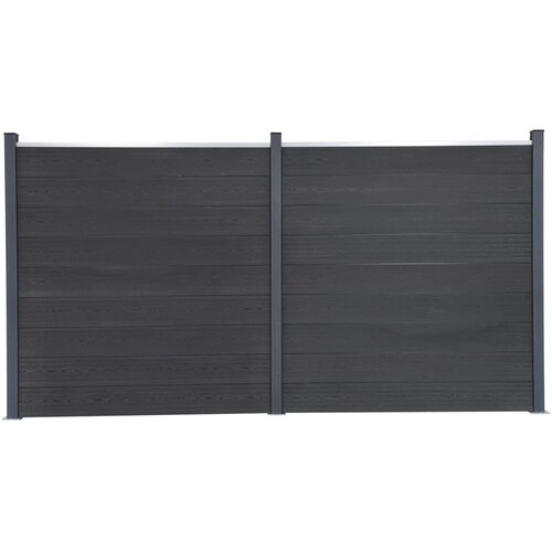VidaXL Komplet ograjnih panelov siv 353x186 WPC Slike