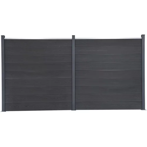 vidaXL Set panela za ogradu sivi 353x186 cm WPC