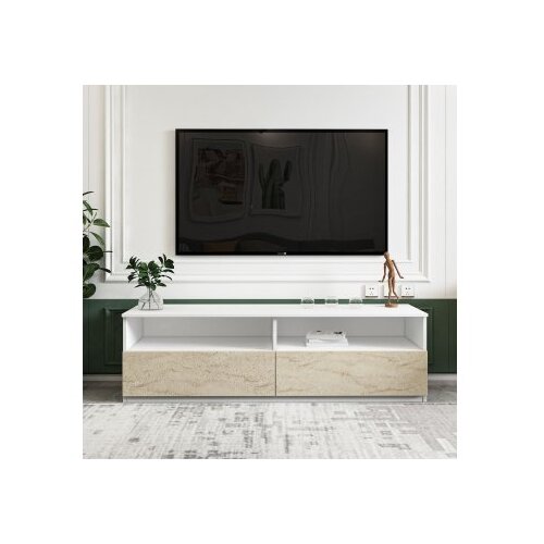 Hanah home TV polica Centra White Travertine Slike