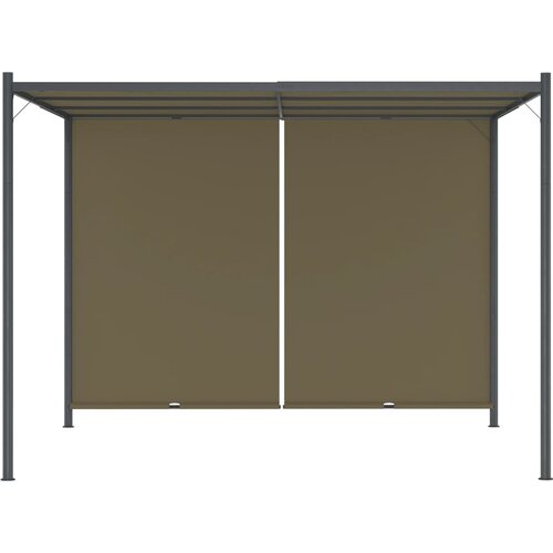  Vrtna pergola s pomičnim krovom 3 x 3 m smeđe-siva 180 g/m&amp;sup2; Slike