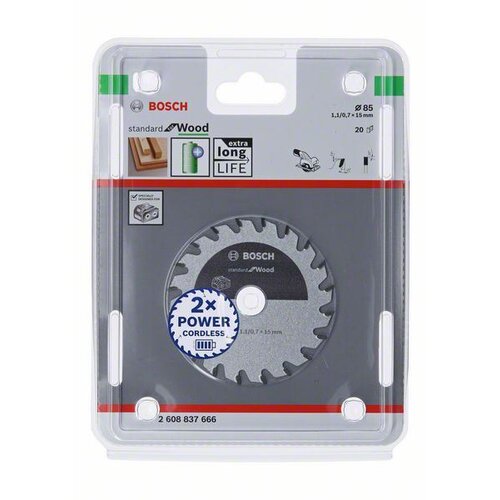 Bosch Standard for Wood list kružne testere za akumulatorske testere 85x1.1/0.7x15 T20 2608837666, 85x1.1/0.7x15.875 T20 Cene