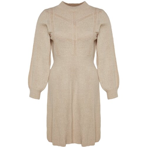 Trendyol Curve Plus Size Dress - Beige - A-line Slike