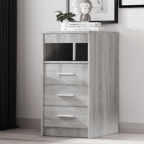 The Living Store Omarica s predali siva sonoma 40x50x76 cm konstruiran les - Omara S Predali, (21435507) Slike