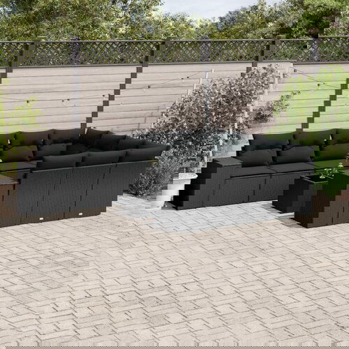 vidaXL 11-dijelni set vrtnih sofa od poliratana s jastucima crni Cijene