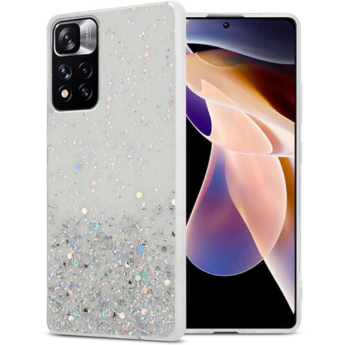 Cadorabo Ohišje, združljivo z Xiaomi RedMi NOTE 11 PRO+ in prozorna z bleščicami - Zaščitni ovitek iz prožnega silikona TPU s svetlečimi bleščicami, (20860126) Cene