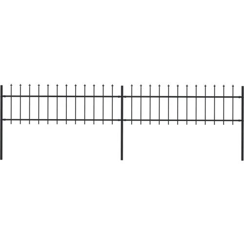  ograda s ukrasnim kopljima čelična 3,4 x 0,6 m crna