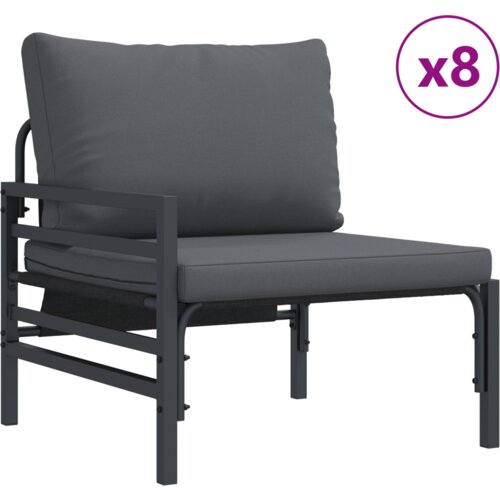 vidaXL Vrtna sedežna garnitura 13 pcs Antracitna Jeklo Cene