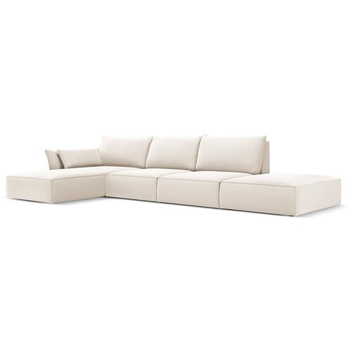 Mazzini Sofas Bež bar&amp;scaron;unasti kutna garnitura (s lijevim kutom/s ležaljkom) Vanda &amp;ndash; Slike