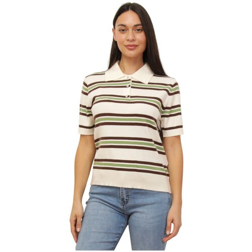 La Modeuse Polo majice kratki rokavi 77642_P184126 Bež Cene