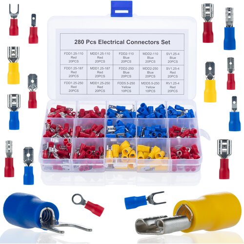 Rosfix SET ELEKTRIČNIH KONEKTORJEV &ndash; 280 KOS V 15 VELIKOSTIH | IZOLIRANI, VODOOPORNI, V PLASTIČNI &Scaron;KATLI, (5000068564) Cene