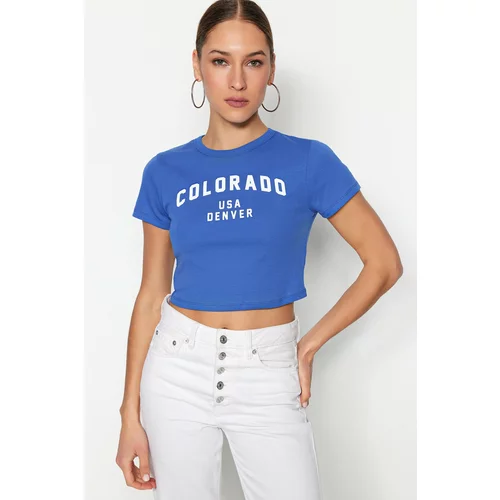 Trendyol T-Shirt - Blue - Slim fit