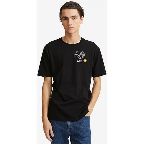 Wood Wood Bombažna kratka majica Ace x Garfield črna barva