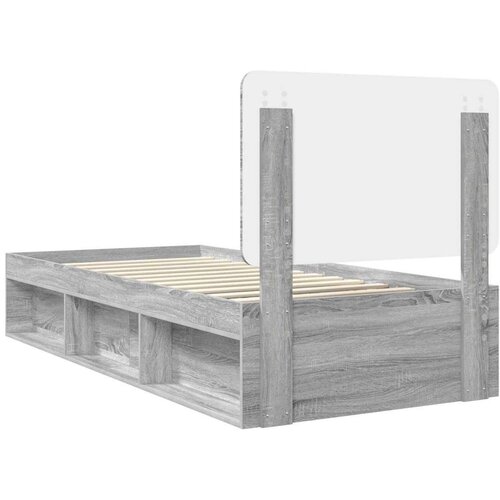  Okvir za krevet s uzglavljem Siva Sonoma 90 x 200 cm Slike