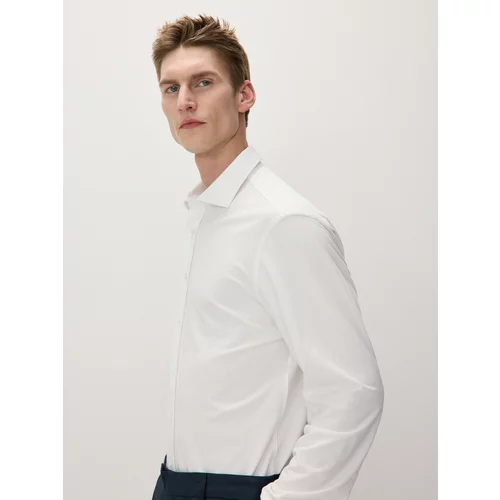 Reserved - Slim fit košulja od žerseja - bijela