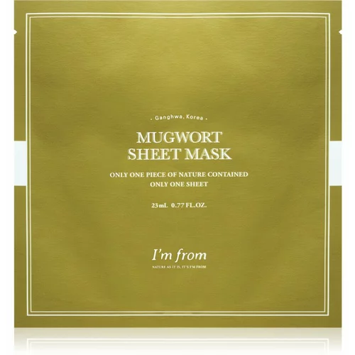 I'm from Mugwort umirujuća sheet maska za osjetljivu kožu lica 23 ml