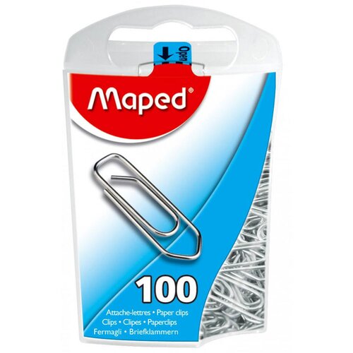 Maped Sponke za papir, srebrne, 25 mm, 100 kosov Slike