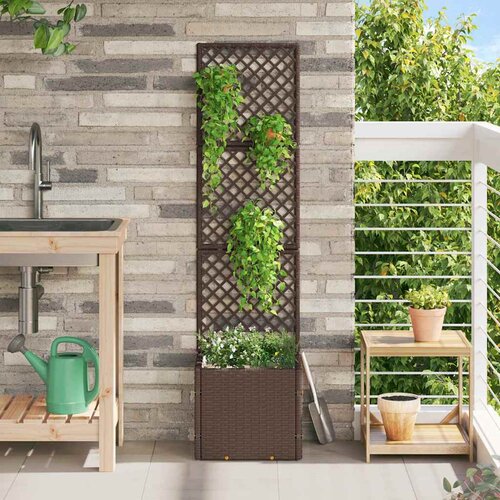 VidaXL Cvetlično korito Rjava 35 x 30 x 135 cm Kovina Slike
