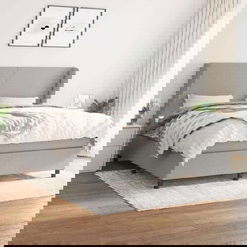  Box spring s madracem svjetlosiva 160x200 cm tkanina Slike