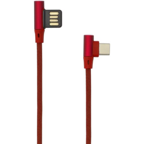 S Box KABEL USB A Mu&amp;scaron;ki -&amp;gt; TYPE-C Mu&amp;scaron;ki 90&amp;deg;, 1.5 m Crveni, (08-usb-c-90-r) Slike