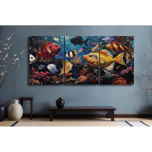 WALLXPERT 3P70100C021 Multicolor Decorative Canvas Painting (3 Pieces) Cene