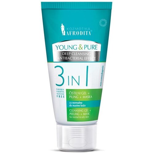 Afrodita Cosmetics YOUNG & PURE Gel za čišćenje + piling + maska 3 u 1 Cijene