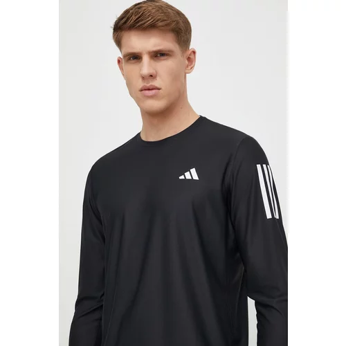 Adidas Majica z dolgimi rokavi za tek Own the Run črna barva